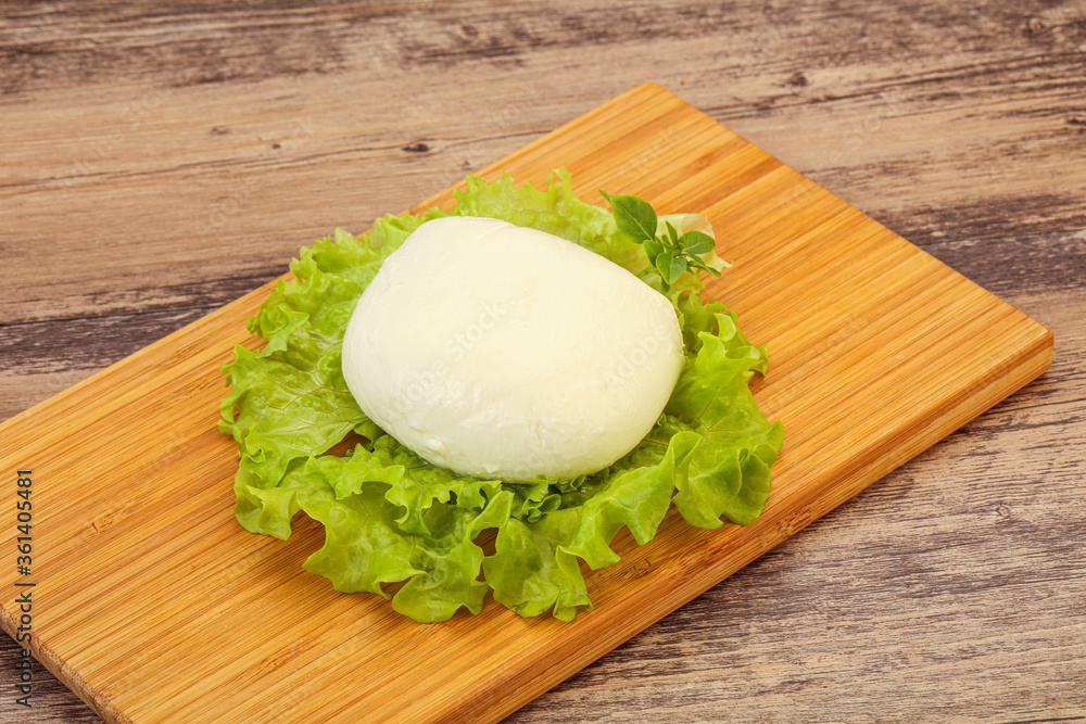 Italian Mozzarella cheese over board Italian Mozzarella cheese over board