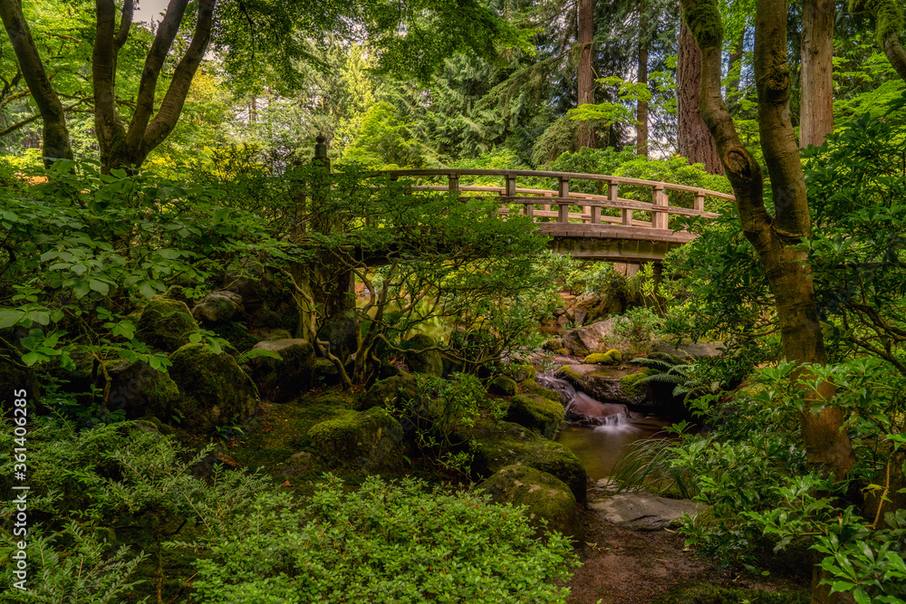 Bridge Over Pond at the Portland Japanese Garden