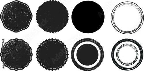 Grunge post Stamps Collection, Circles. Banners, Insignias , Logos, Icons, Labels and Badges Set . vector distress textures.blank shapes.