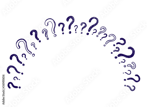 hand drawn doodle question marks vector illustration