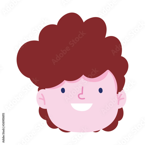 boy face cartoon character isolated icon design white background © Stockgiu