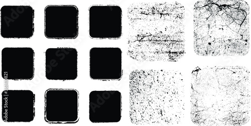 Grunge post Stamps Collection, Circles. Banners, Insignias , Logos, Icons, Labels and Badges Set . vector distress textures.blank shapes.