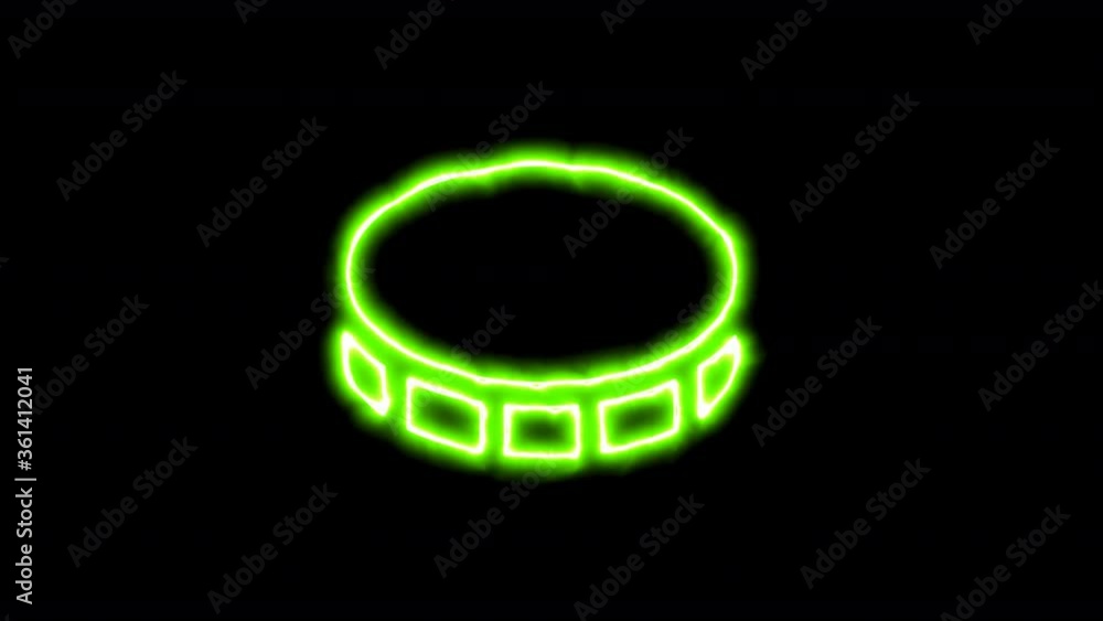 The appearance of the green neon symbol coin. Flicker, In - Out. Alpha channel Premultiplied - Matted with color black The appearance of the green neon symbol coin. Flicker, In - Out. Alpha channel Premultiplied - Matted with color black