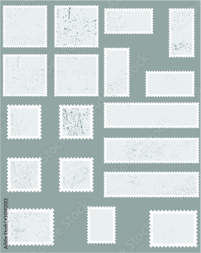 Postage stamps in grunge style. Set of textured postmarks . vector collection of vintage post marks.