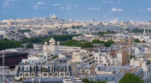 Fototapeta Naklejka Na Ścianę i Meble -  Paris, France - 25 06 2020: View of Paris from Eiffel Tower