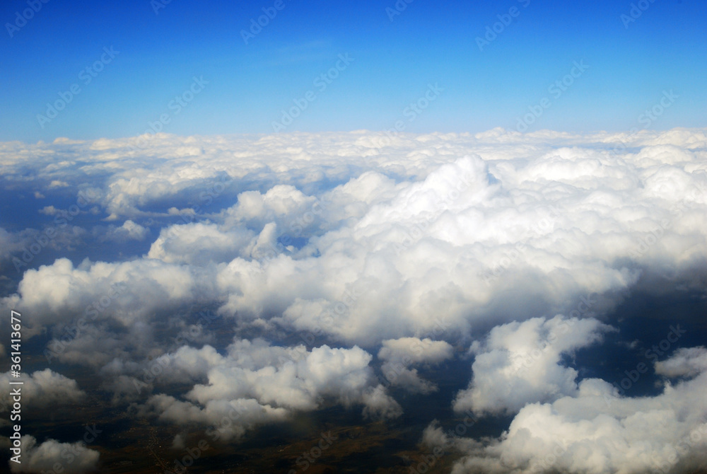 Aeroplane view of clouds over Romania.