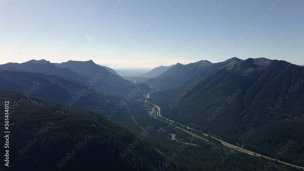 Washington Scenic Route Aerial of Stunning Mountain Highway for Road Trip Washington Scenic Route Aerial of Stunning Mountain Highway for Road Trip
