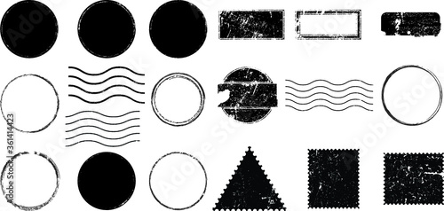 Grunge post Stamps Collection, Circles. Banners, Insignias , Logos, Icons, Labels and Badges Set . vector distress textures.blank shapes.