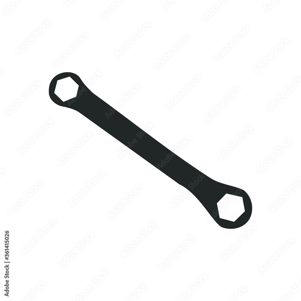 wrench icon vector isolated white wrench icon vector isolated white