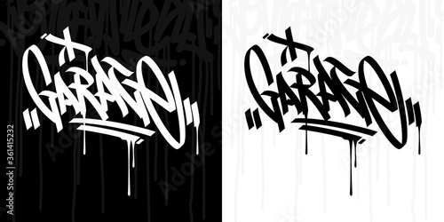 Abstract Hip Hop Hand Written Graffiti Style Word Garage Vector Illustration Art
