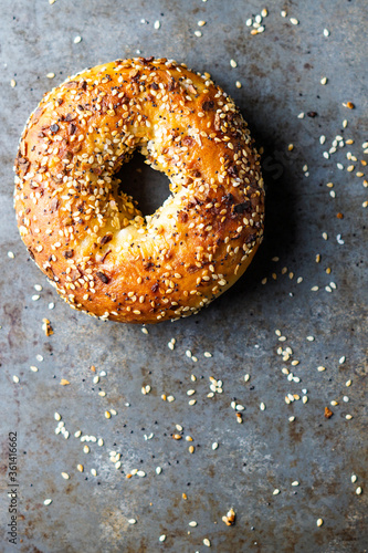 Bagels with everything seasoning