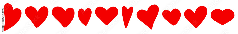 Set of hearts icon vector