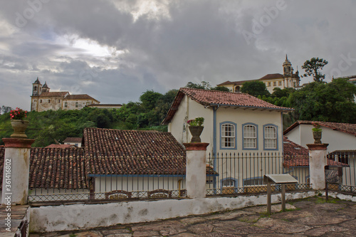 Old city street view Ouro Preto  Brazil  South America