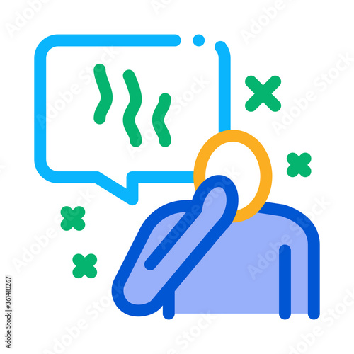 human talk aroma odor icon vector. human talk aroma odor sign. color symbol illustration