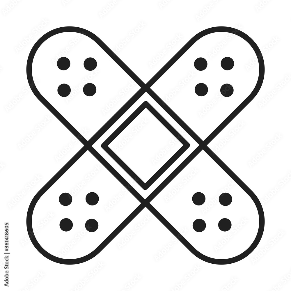 first aid medical plaster healthcare hospital pictogram line style icon first aid medical plaster healthcare hospital pictogram line style icon