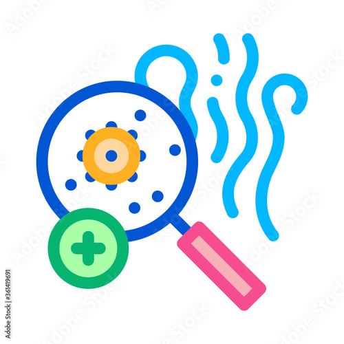 odor smell microbe research icon vector. odor smell microbe research sign. color symbol illustration
