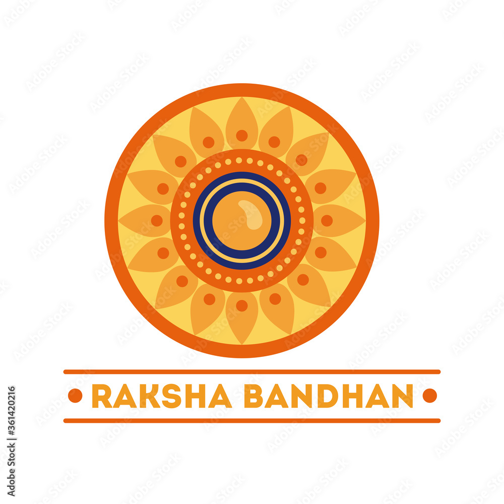 Naklejka premium happy raksha bandhan celebration with circular frame flat style