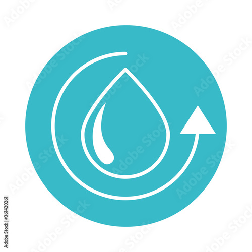 water drop cycle nature liquid blue block style icon
