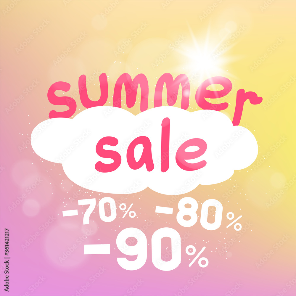 Summer sale discount falls from cloud