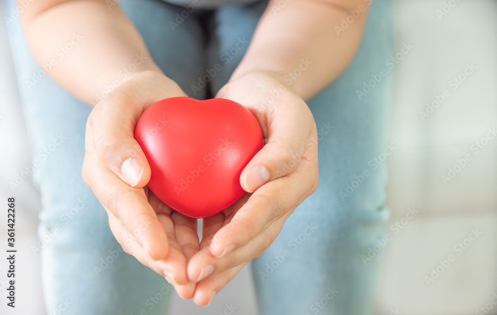 woman with heart-shaped model