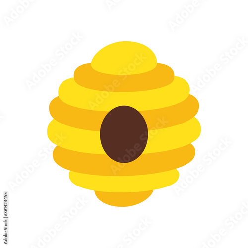 Vector illustration of a beehive. Flat style.