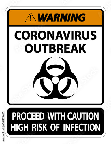 Warning Coronavirus Outbreak Sign Isolate On White Background,Vector Illustration