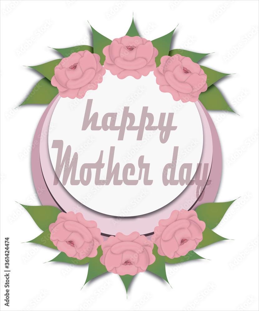 happy mother day card with roses
