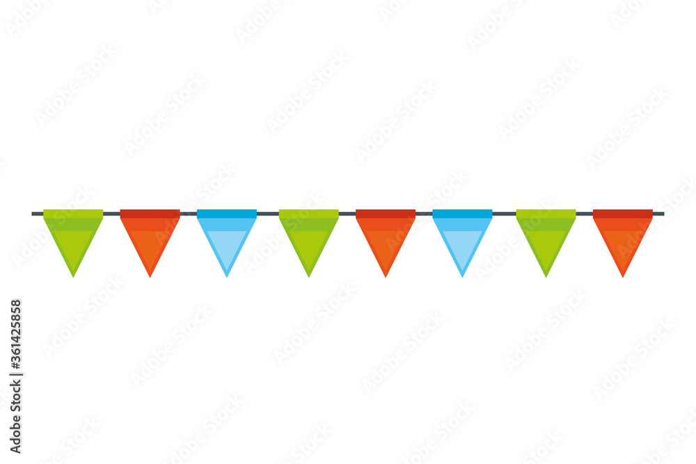 party carnival garland hanging decoration on white background party carnival garland hanging decoration on white background