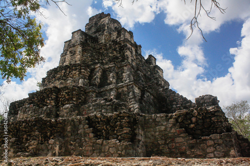 The mayan ruins of Muyil in Mexico, example of Peten style