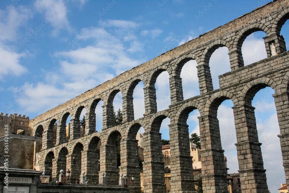 Segovia, Castile and León, Spain - Jan 2011
Segovia's Roman-built aqueduct receives attention for being one of the extraordinary engineering accomplishments