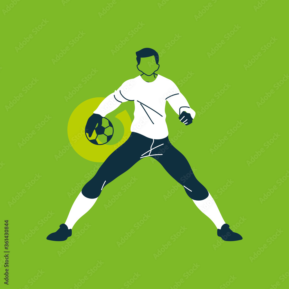 Fototapeta premium soccer goalkeeper catching a ball