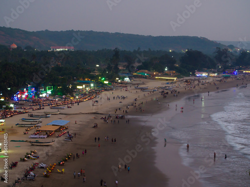 Arambol beach landscape at night. Goa. India. © Довидович Михаил
