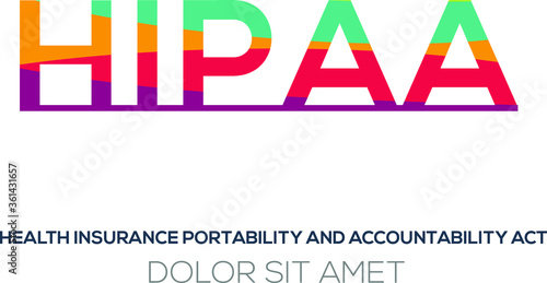Creative colorful logo ,hipaa mean (health insurance portability and accountability act) .