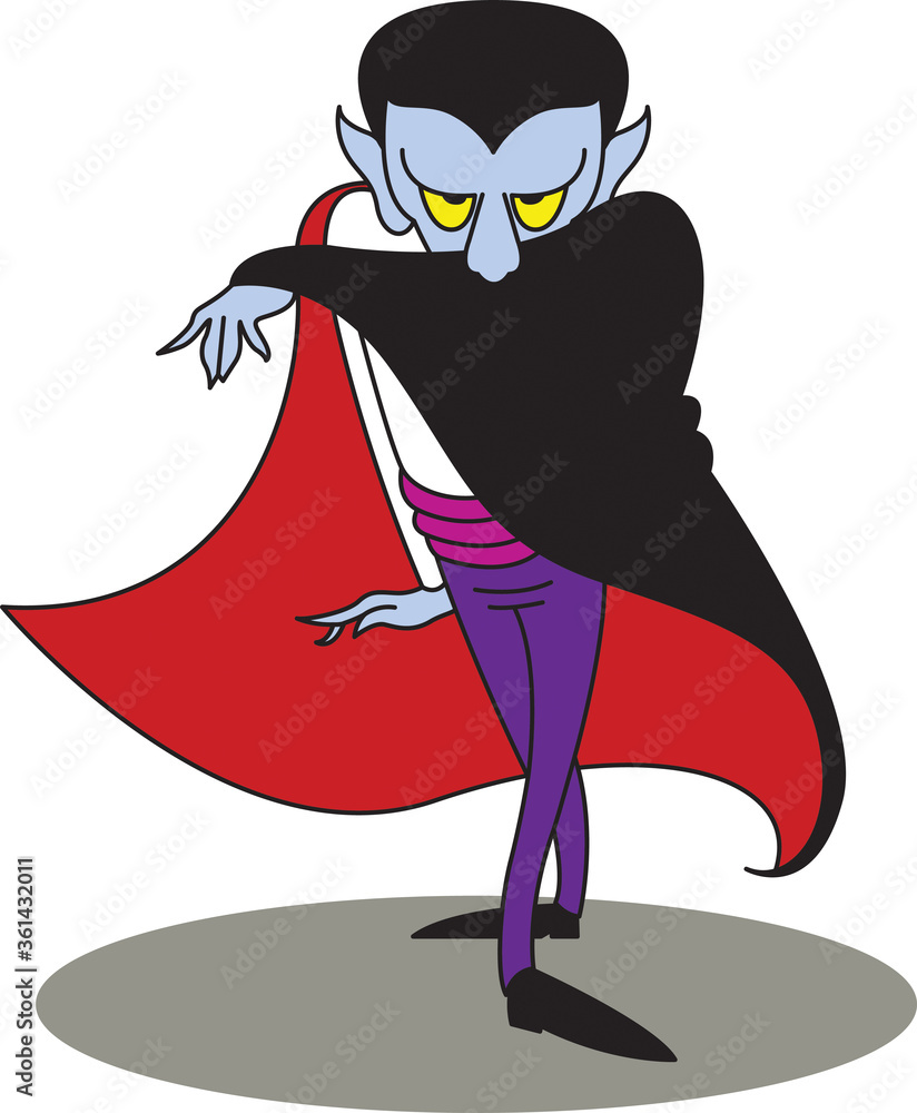 Vettoriale Stock Dancing vampire posing with cape | Adobe Stock