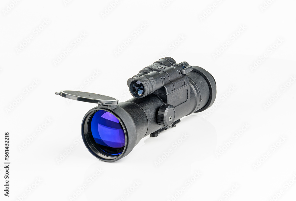 Optical sight for weapons on a white background