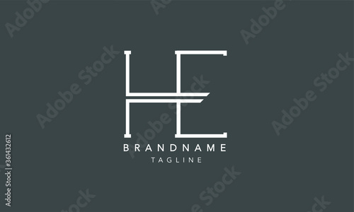 Alphabet letters Initials Monogram logo HE, EH, H and E