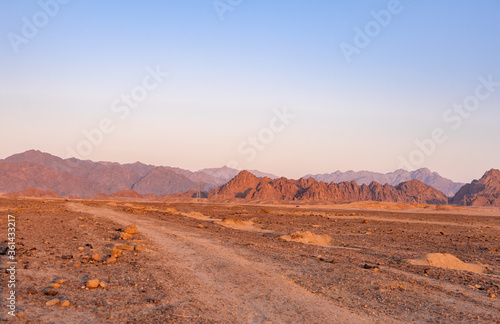 Desert in Syria in the early morning