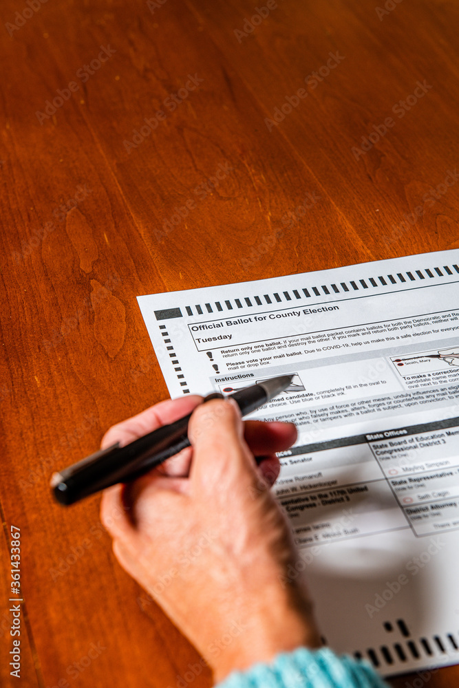 Naklejka premium voting by mail-in ballot