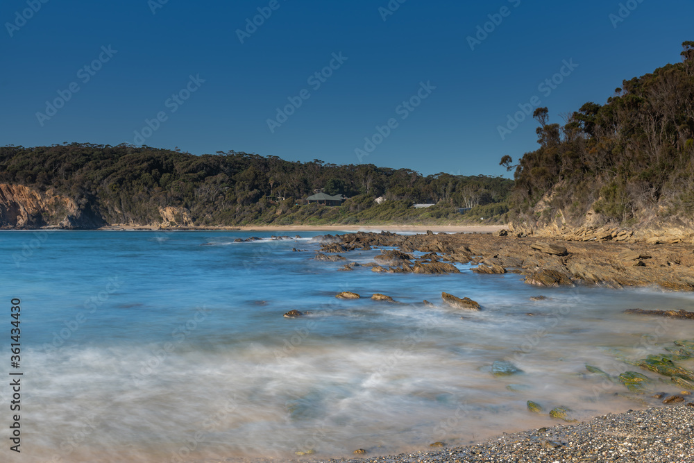 Winter at the bay - a seascape with rock formations