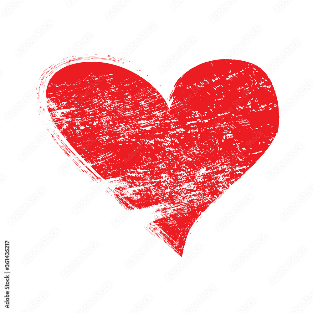 Red heart brush stroke.Hand drawn icon isolated on white background.Heart icon for love symbol,grunge sign and Valentine's day.Dry brush painted heart.Creative beautiful art design,vector illustration Red heart brush stroke.Hand drawn icon isolated on white background.Heart icon for love symbol,grunge sign and Valentine's day.Dry brush painted heart.Creative beautiful art design,vector illustration