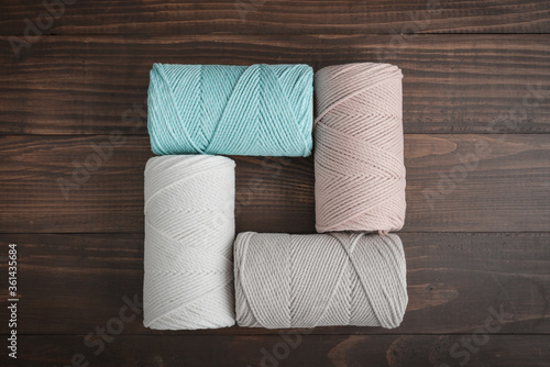 Macrame cotton cord spools