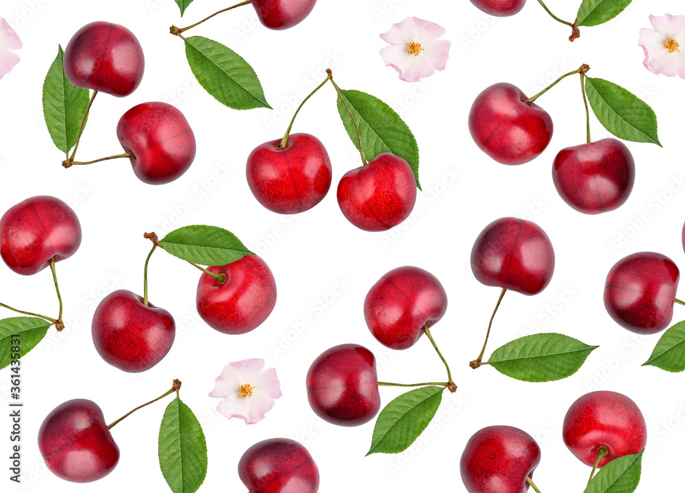 Seamless pattern with cherry berries Seamless pattern with cherry berries