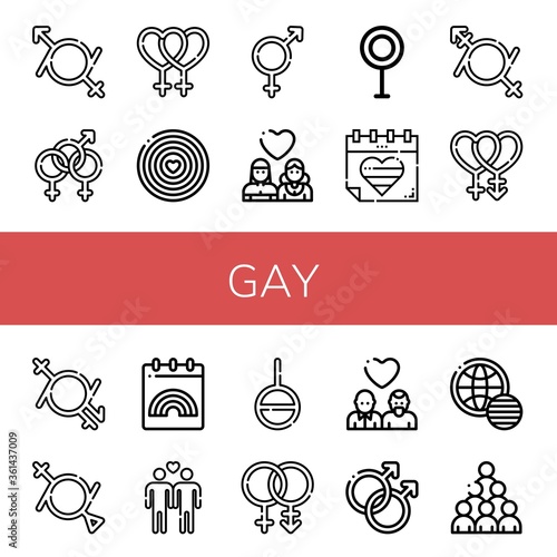gay simple icons set