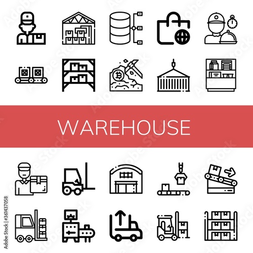 warehouse icon set