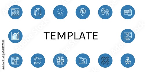 template simple icons set
