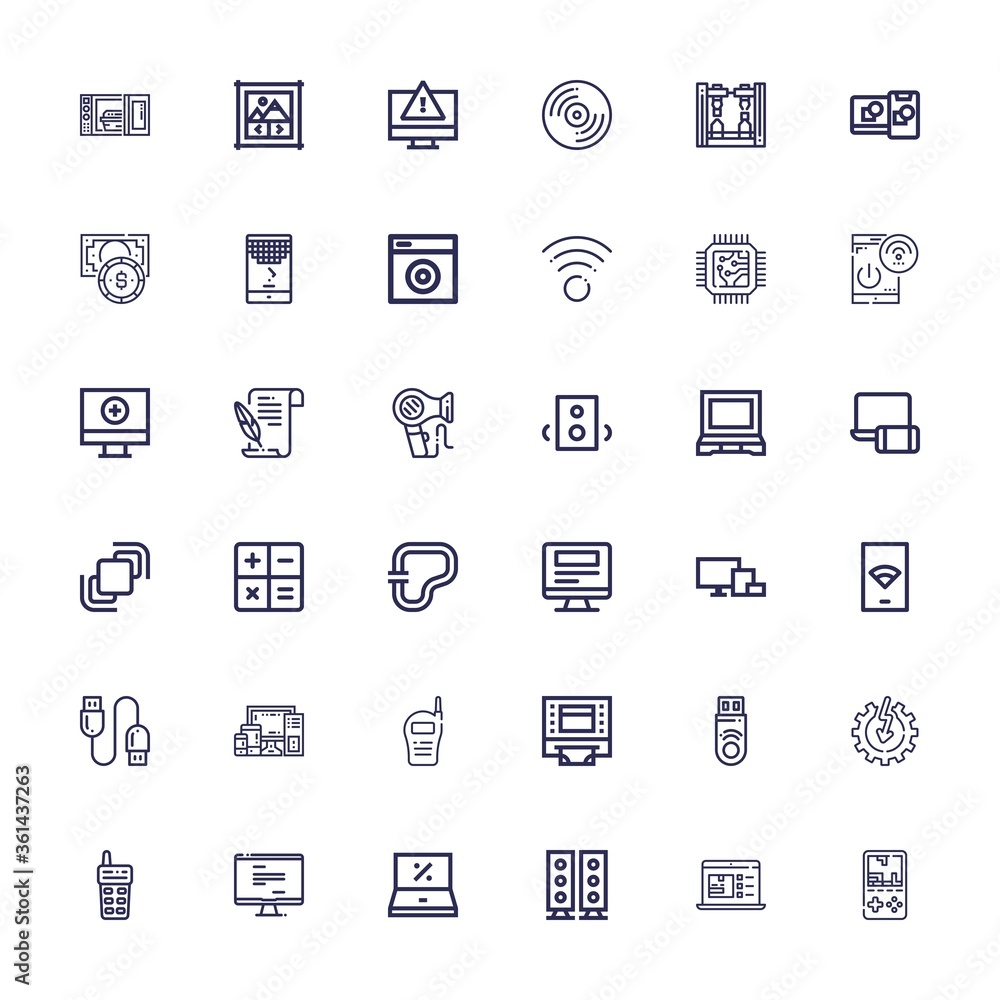 Editable 36 electronic icons for web and mobile Editable 36 electronic icons for web and mobile