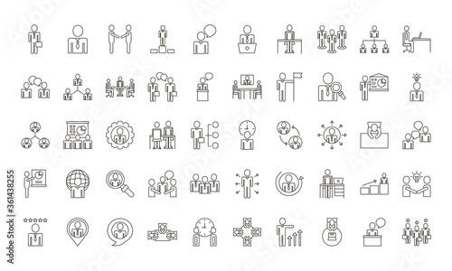 bundle of business people avatars set icons