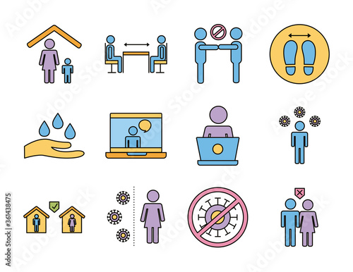 bundle of distance social set icons