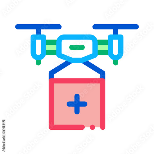 drone delivery icon vector. drone delivery sign. color symbol illustration