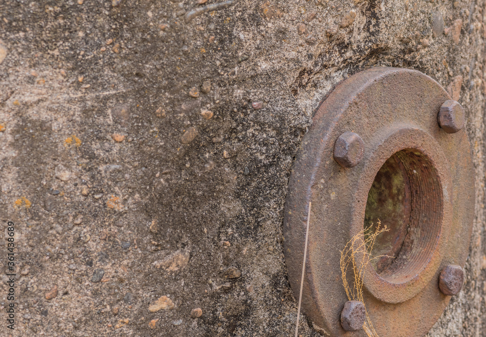 Rusted metal flange